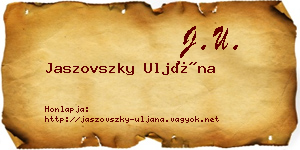 Jaszovszky Uljána névjegykártya